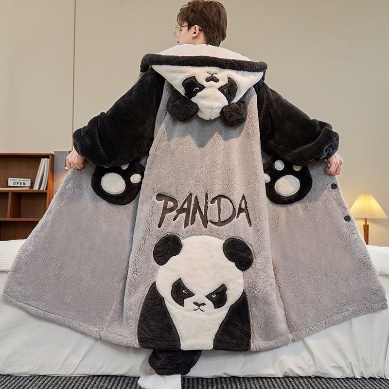 Winter Clothing Pk - Büyük Beden Panda Desenli Erkek Kışlık