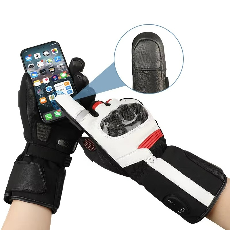 Heated Gloves Electric - Erkekler için Kışlık Motosiklet Eldivenleri, Dokunmatik